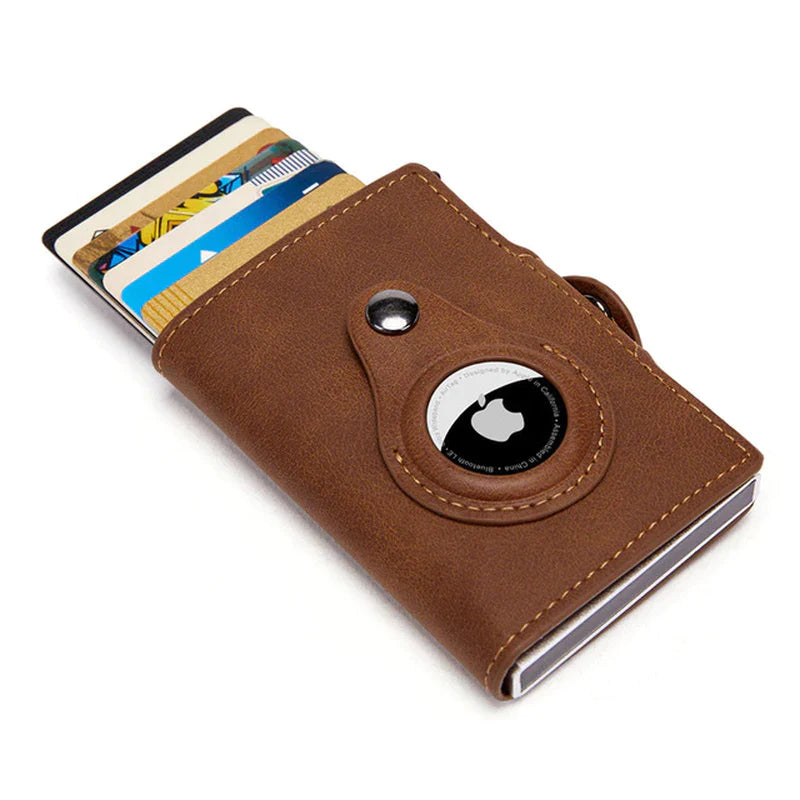 Airtag Wallet Luxury Leather Card Bag for Apple Airtags Tracker Anti-Lost Protective Cover Men Women PU Wallet with Airtags Case